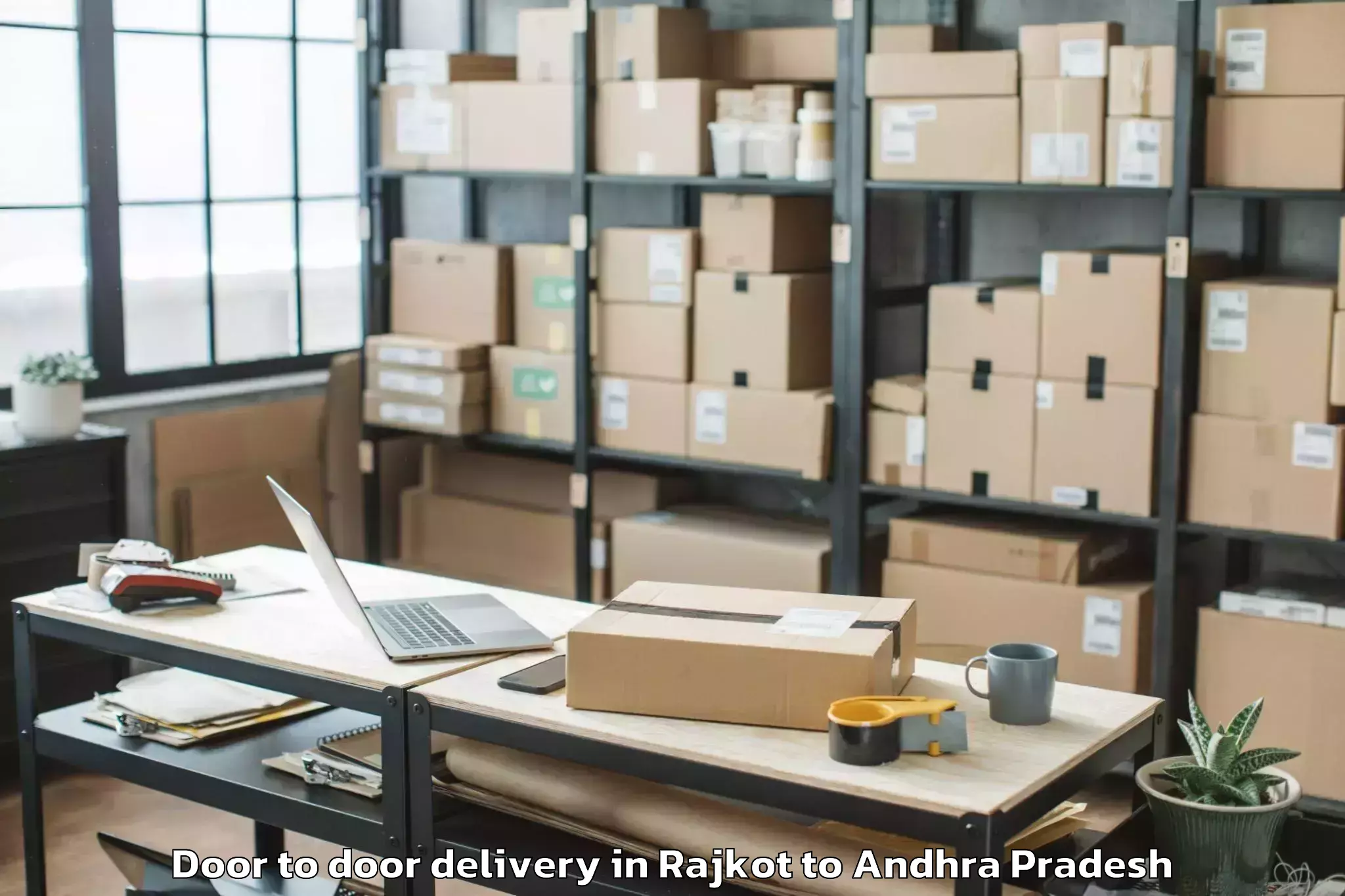 Professional Rajkot to Koyyalgudem Door To Door Delivery